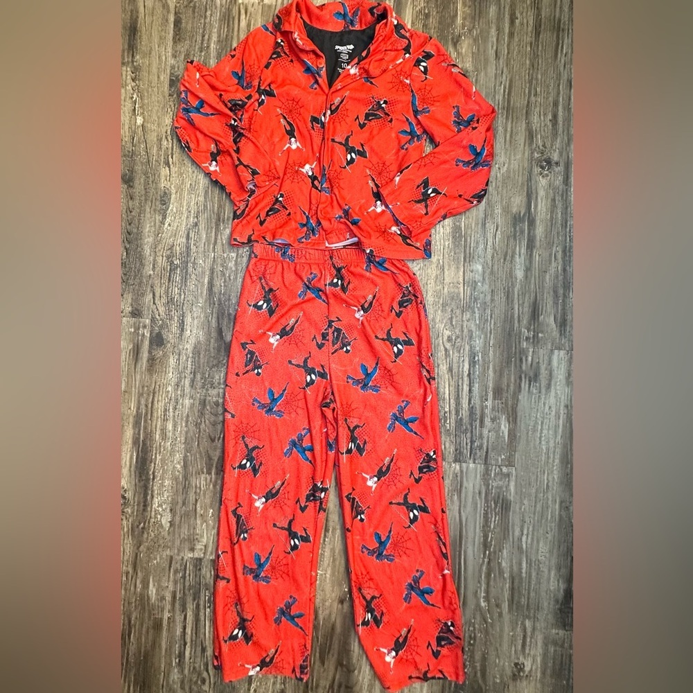 Marvel 2 piece Spiderman winter fleece pajamas set boys 10